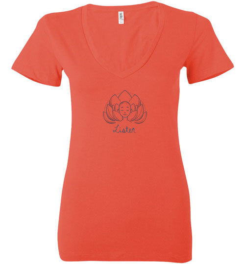 Listen by Leda V-neck Tee